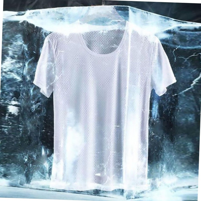 남성 통풍 메쉬 시원한 반팔 조깅 운동 데일리 홈웨어 아이스티셔츠
