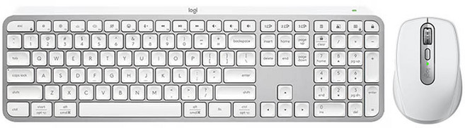 로지텍 마스터 시리즈 MX 키 S 무선 키보드 + 애니웨어 3S 마우스 세트, 화이트, 일반형