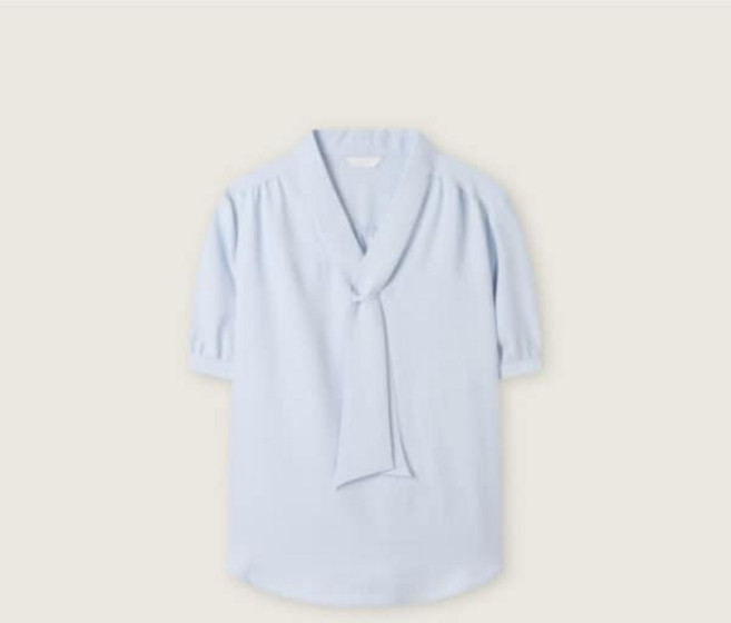 로엠 로엠베이직 반팔 고정타이 블라우스 RMBLG24R04 126585