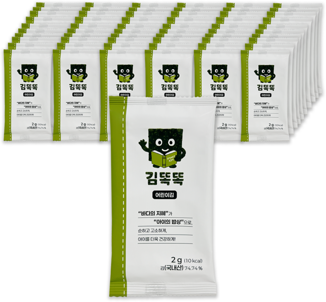 똑똑연구소 김똑똑 어린이김, 60개, 2g, 담백한맛