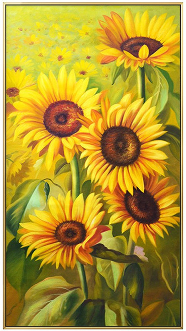 5D 해바라기 화원 꽃밭 세트 대형사이즈 보석십자수, 45x65cm, 1개