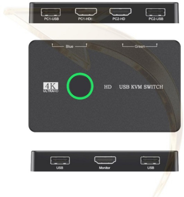 KVM 스위처 박스 키보드 마우스 프린터 USB KVM 선택기 플러그 앤 플레이 USB 스위처 분배기 2대의 PC 공유