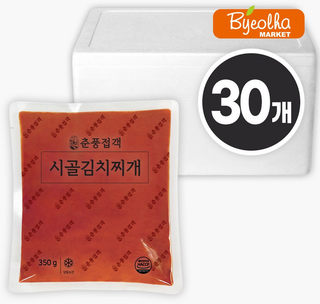 춘풍접객 시골 김치찌개 350g (30개) 업소용 식당용 찌개 베이스 참치 순두부 부대찌개 육수 소스, 30개