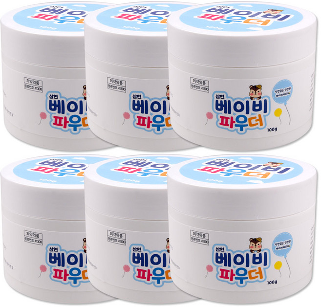 토닥 베이비파우더, 100g, 6개