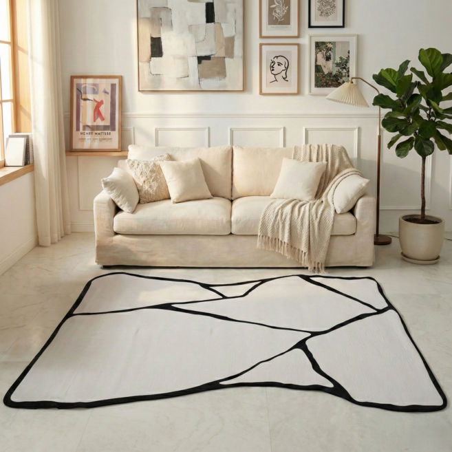 홈메이드 먼지없는 단모 러그 사계절 거실 카페트 대형 비정형 28번