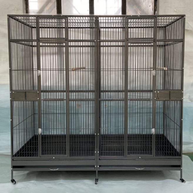 마카우 새장 가로 2m 초대형 칸막이 새장 칸막이 분리 가능 코카투 청금강 홍금강 색상 그레이, 1개