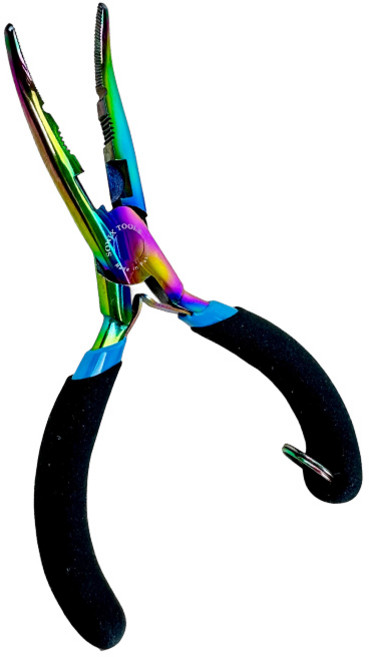 소닉스 낚시플라이어 SO-165 13cm 무지개 Rainbow 스테인레스 티타늄코팅 곡선형 멀티프라이어 바늘빼기