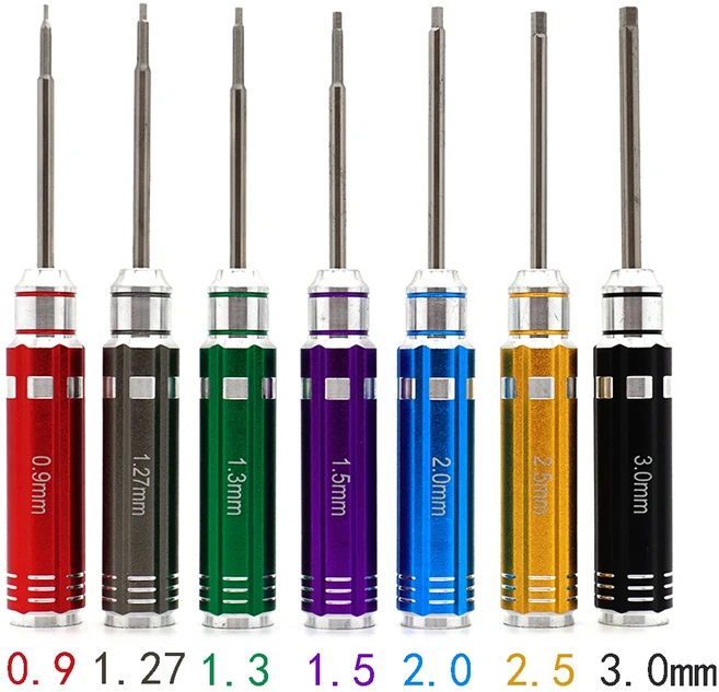 124 트랙사스 액시얼 RC 화이트 스틸 육각 스크류 드라이버 세트 2.0 2.5 3.0 4.0 5.0mm 너트 공구 탱크 크, 05 7PCS 7055