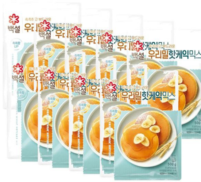 CJ 백설 우리밀 핫케익믹스, 500g, 9개