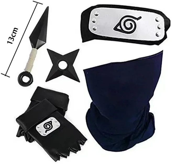 애니메이션 나루토 코스프레 카카시 액세서리 장난감 액션 피규어 장갑 머리띠 쿠나이 마스크 Uchiha 장갑, 26 11-white 13CM