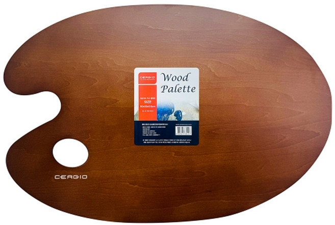 세르지오 나무 타원형 파레트 대 50x33x0.5cm