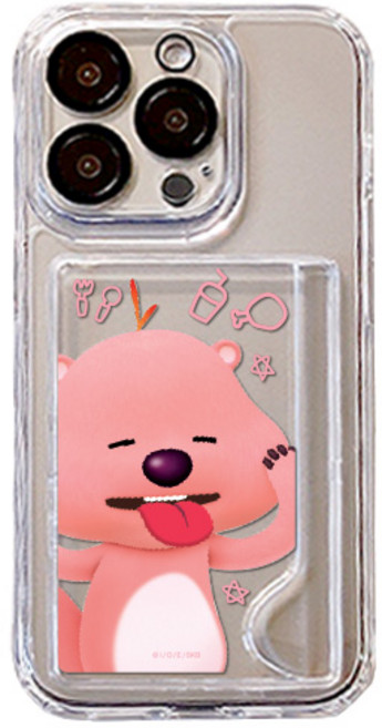 잔망루피 카드포켓 투명 젤하드 케이스 갤럭시 아이폰 폰케이스