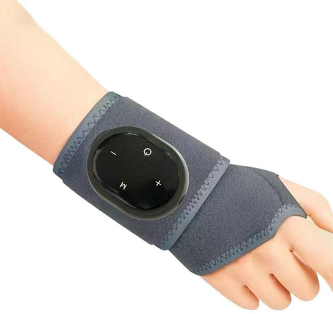 저주파 손목마사지기무선 휴대용 진동 온열마사지기손목 피로 완화 보호대마사지기충전식, 검정색