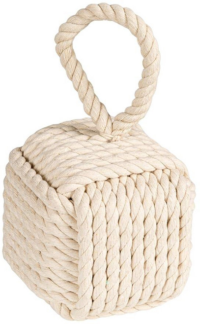 Creative Co-Op 해상 로프 매듭 코튼 도어 스토퍼 아이보리