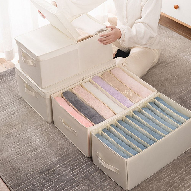 린넨 옷장 서랍 수납정리함 칸칸이 속옷수납장리 옷정리트레이 칸막이티셔츠, 9칸오픈형