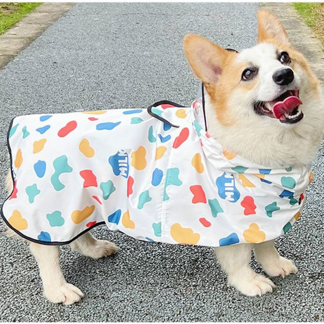 狗狗雨衣 彩色斑點 專為小短腿設計, 【披風款】奶牛風雨衣, 1個