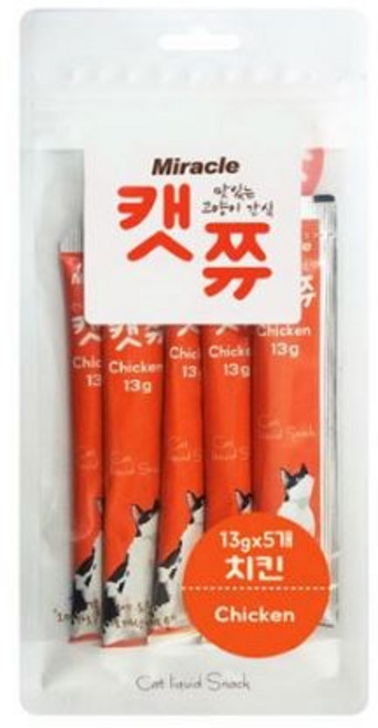 캣쮸 치킨 13gx5p 고양이 간식, 13g, 1개