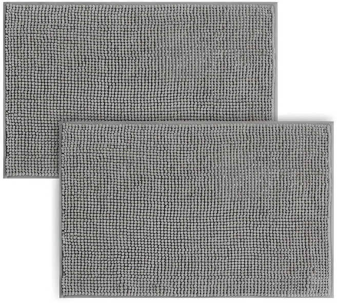 네이쳐리빙 모던데일 뽀송 욕실 발매트 2p, 그레이