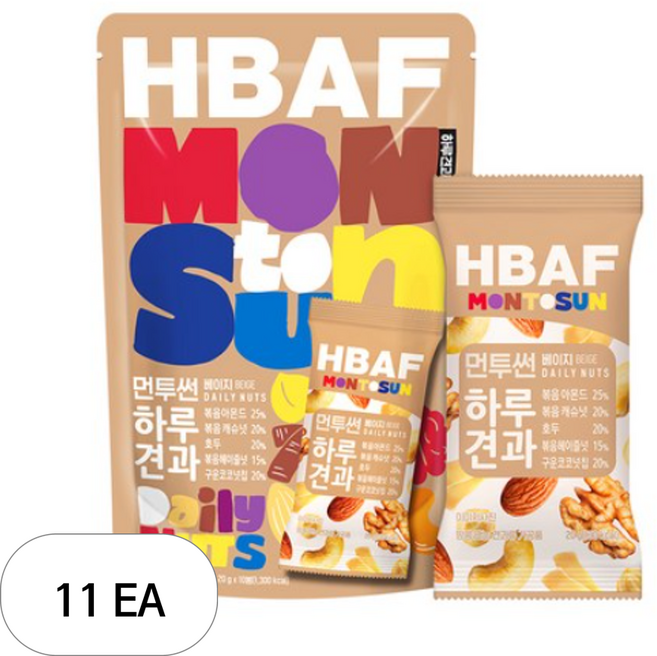 바프 먼투썬 하루견과 베이지, 200g, 11개