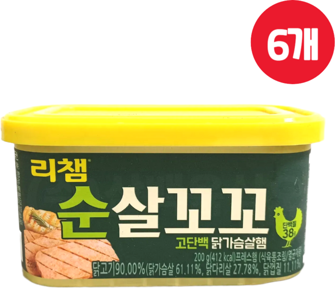 리챔 순살꼬꼬 닭가슴살햄, 200g, 6개
