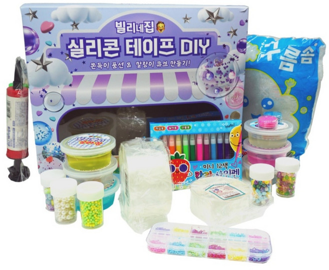 빌리네집 실리콘 테이프 풍선 큐브 만들기 DIY세트, 1세트, 1개