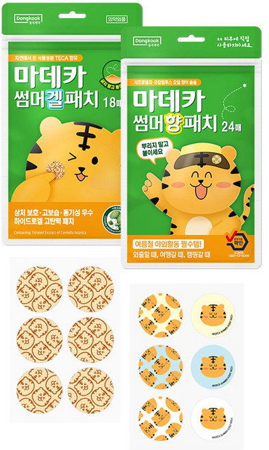 동국제약 마데카 썸머 향 패치(24매) + 썸머 겔 패치(18매) 여름 야외활동 필수템 의약외품 하이드로겔 천연아로마오일 썸머패치, 1세트