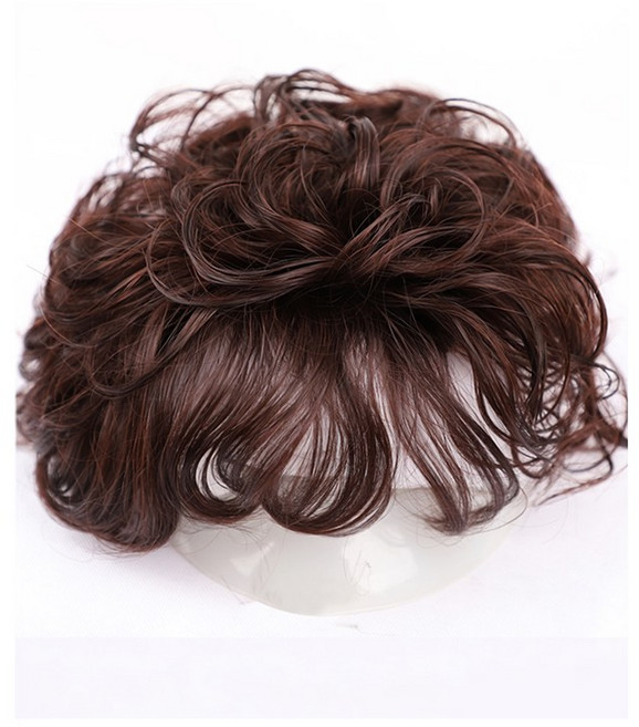 오솜 가발 여자 헤어 웨이브 정수리 부분가발, 1개, 브라운
