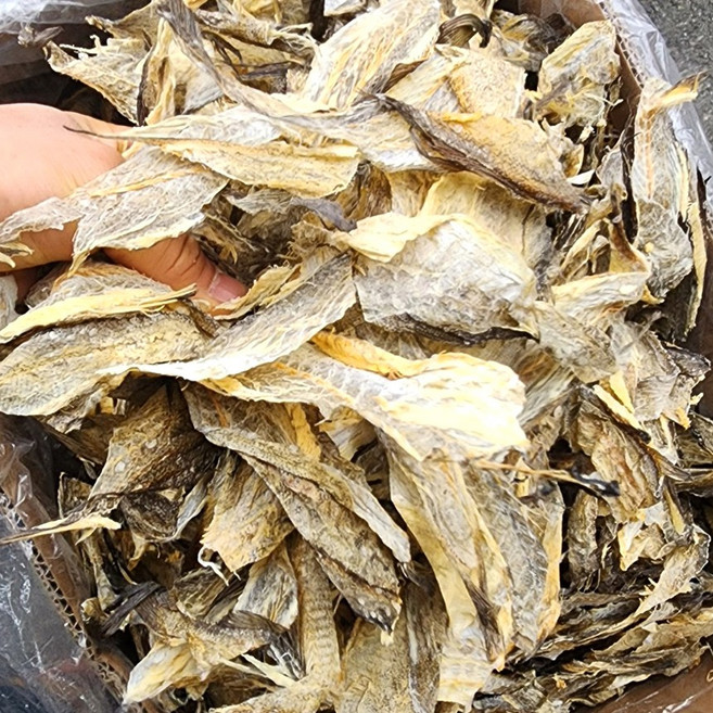 [백송식품] 품질좋은 자연건조 황태 명태껍질 1kg 볶음 튀각, 1개