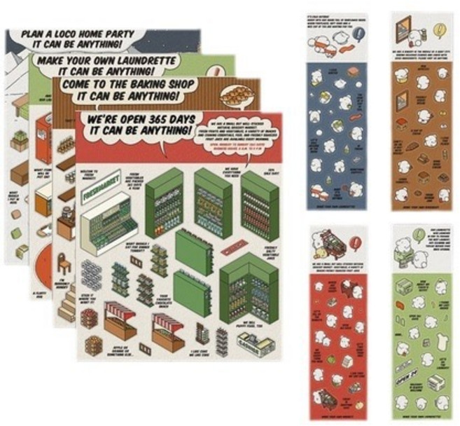 가필드 오디 존 고양이 강아지 동물 노트북 캐리어 꾸미기 장식 스티커 굿즈 DIY 3D 퍼즐 미니어처 하우스 쌓인 세탁 불꽃 놀이 디스플레이 장면 원장 선물, [01] XS, [02] 4PCS