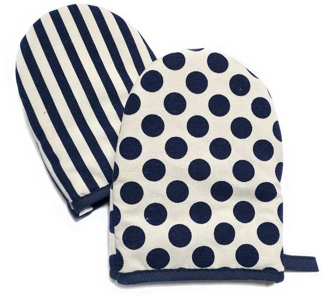 심플패턴 주방 오븐 장갑 2P, 1개, 네이비세트