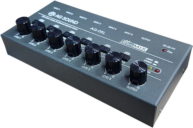 AG-06L 6채널 마이크 분배기 믹서기, 진회색
