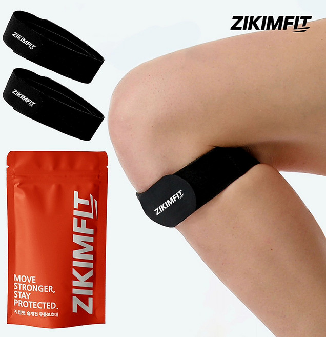 지킴핏 편안한 슬개골 무릎보호대, 블랙, 2개