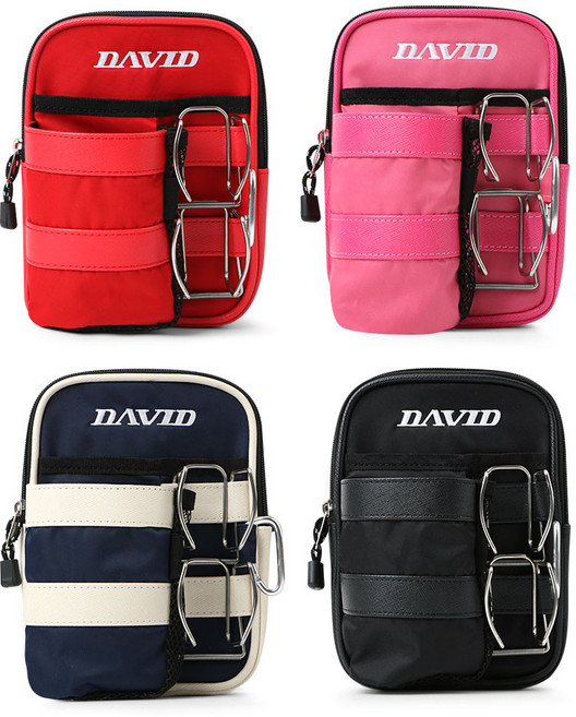 데이비드 파크골프 프리미엄 파우치 경량 힙색 그라운드 허리색, 1개, 블랙