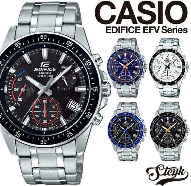CASIO EFV-540D EDIFICE 카시오 손목시계 아날로그 크로노그래프 맨즈 블랙 실버
