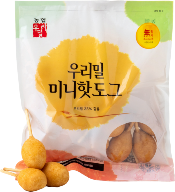 우리밀 미니 핫도그 1 200g(600g 2개) 농협 생산 어린이 어른 간식 식사대용, 600g, 2개