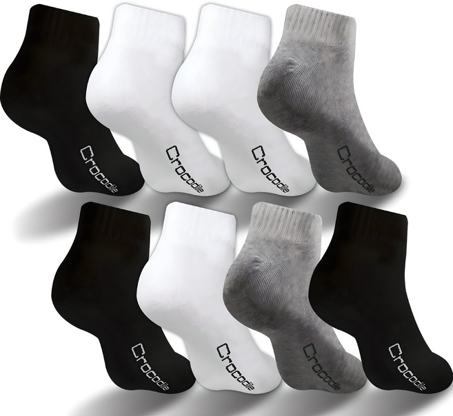 크로커다일 남성용 밴딩 무지 단목 양말 8켤레 세트 CD281 앤 286
