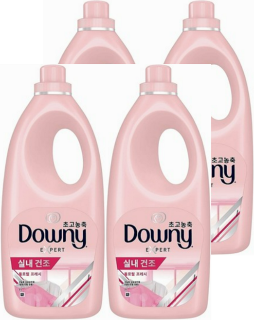 다우니 엑스퍼트 실내건조 초고농축 섬유유연제 플로럴 프레쉬향 본품 2L, 4개