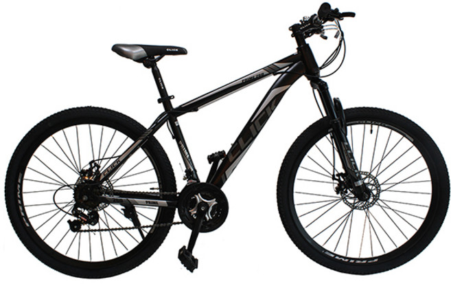 MTB 자전거 디스크브레이크 앞서스펜션 원터치기어 클릭 프라임, 완조립, 블랙그레이, 스틸5.클릭프라임27.5D, 1개