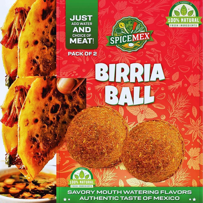 SPICEMEX Birria Ball Authentic Mexican Spice Mix Easy to Make Just Add Water Meat & One Seasoning