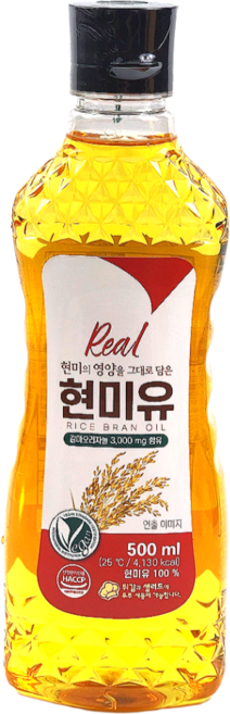 리얼 현미유 HACCP인증 국내제조 미강유 식용유, 1개, 500ml