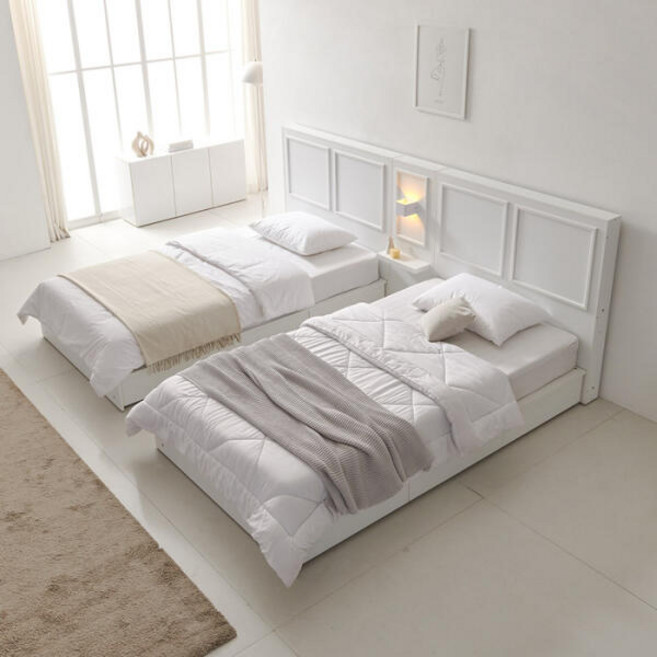 아트박스/보루네오 [보루네오] 부부침대 호텔트윈침대 호텔급매트, 화이트