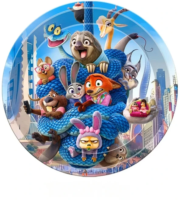 주토피아 2 테마 파티 장식 접시 테이블보 케이크 토퍼 배너 컵 생일 크리스마스 어린이 용품, 10 10pcs 9inch Plates-2