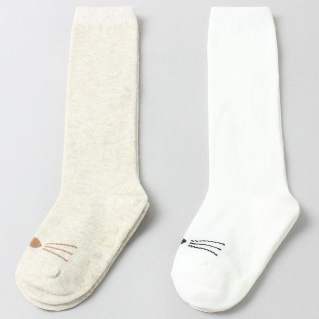 노디자인 H냥이수염 반장 1켤레 유아 아동 아기 남아 여아 봄 여름 가을 겨울 무지 니삭스 오버니 장목 주니어 키즈 어린이 유치원 선물 양말 세트