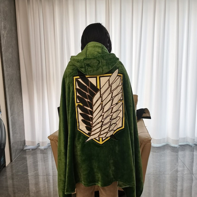 김씨랜드 조사병단 망토 담요 후드 블랭킷 따뜻한 극세사 담요 코스프레 용 망토 블랭킷