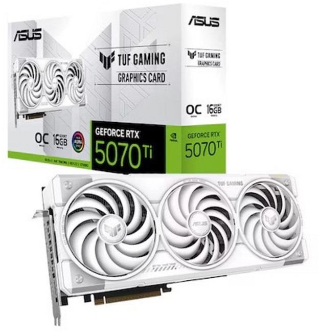 ASUS TUF Gaming 지포스 RTX 5070 Ti OC D7 16GB White 인텍앤컴퍼니