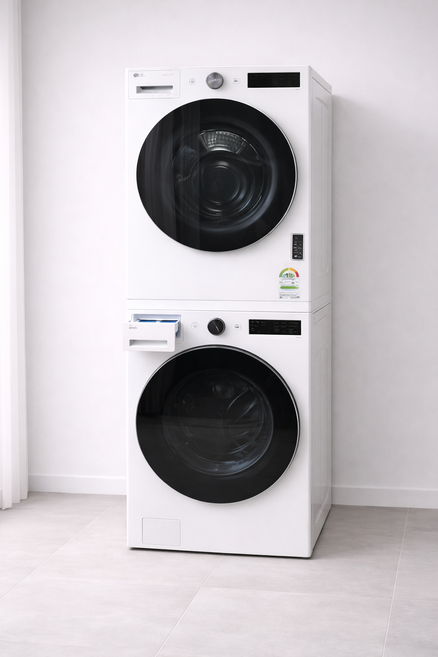 LG전자 트롬 오브제컬렉션 세탁기 건조기 키트 19kg 18kg 방문설치, 릴리화이트, FG19WNR-RG18WNST