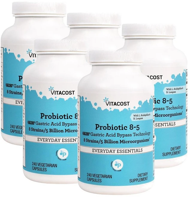 비타코스트 프로바이오틱 8종 50억 유산균 캡슐 Vitacost Probiotic 8-5, 240정, 5개 - 쿠팡