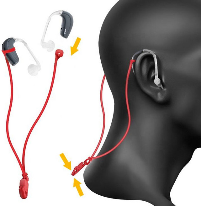 실버카우 보청기 분실 방지 목걸이 끈 목 클립, 1개