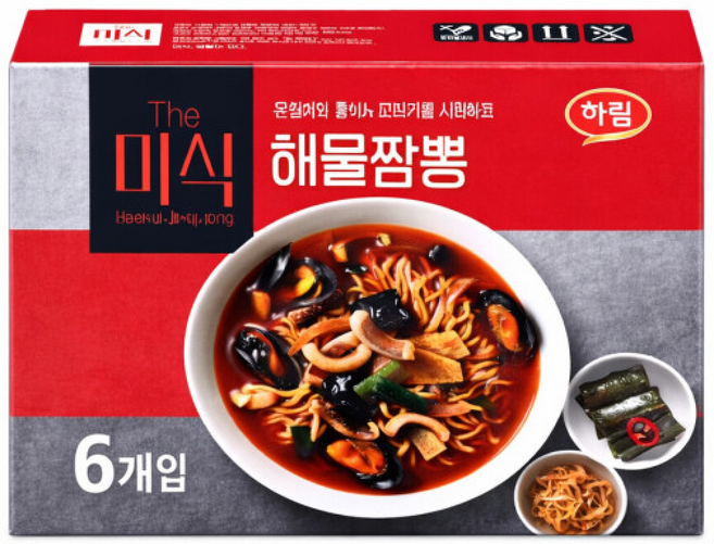 하림 더미식 해물짬뽕 (총 ) 얼큰 국물 라면 진한 해물육수 프리미엄 짜장대용 캠핑식품, 1.752kg