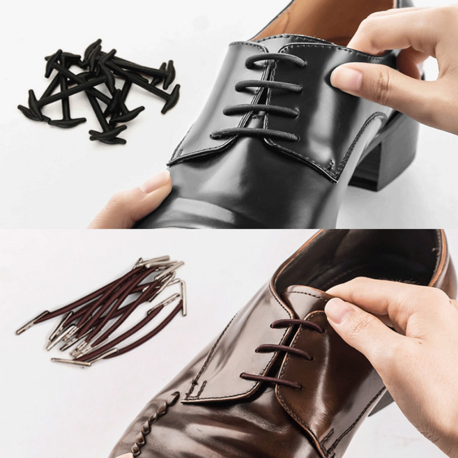 정장화 구두 끈 교체 매듭없는 고무 신발 줄 남녀공용